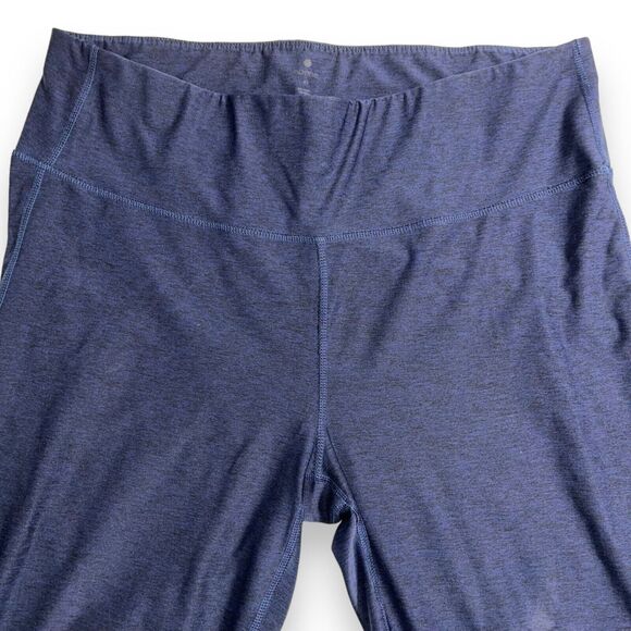 Apana Womens Leggings Athletic Workout Yoga Stretch Cutout Leg Pull On Blue 2X - Picture 2 of 10